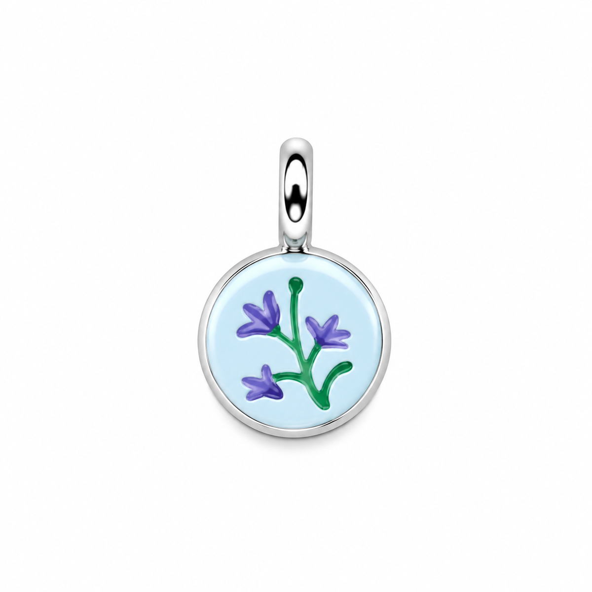 CN TONDO FIORE SMALTO AZZURRO E VIOLA