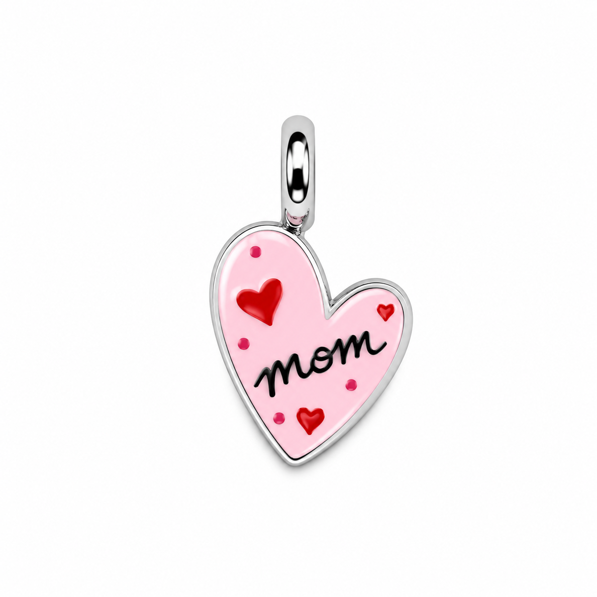 CN CUORE SCRITTA "MOM" SMALTO E CUORI
