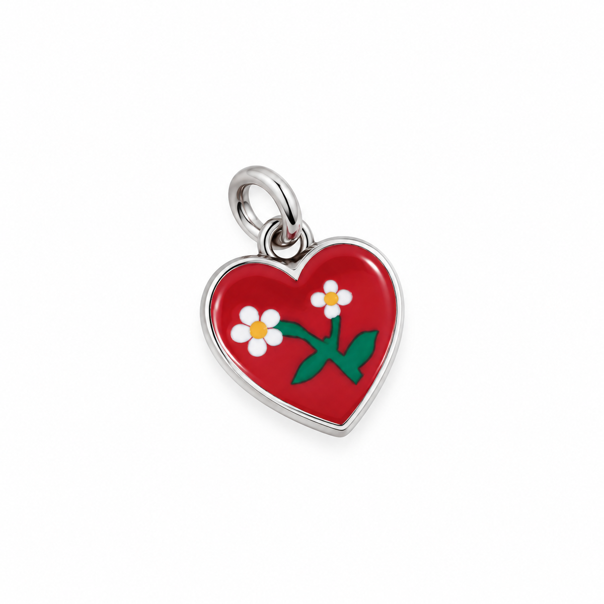 CN CUORE FIORE E SMALTO ROSSO