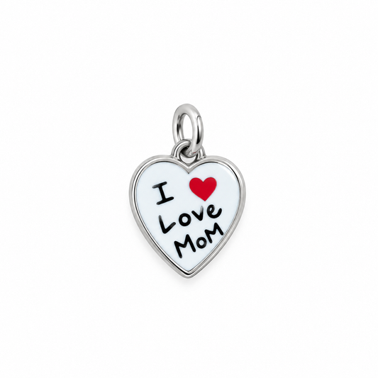CN CUORE SCRITTA "I LOVE MUM" SMALTO AZZURRO