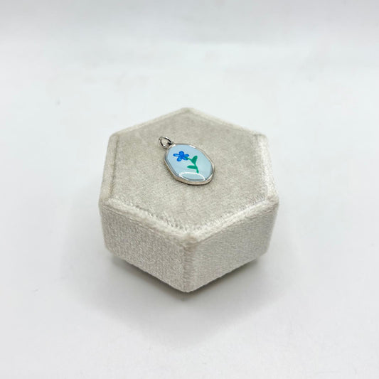 CN ESAGONO AZZURRO CON FIORE