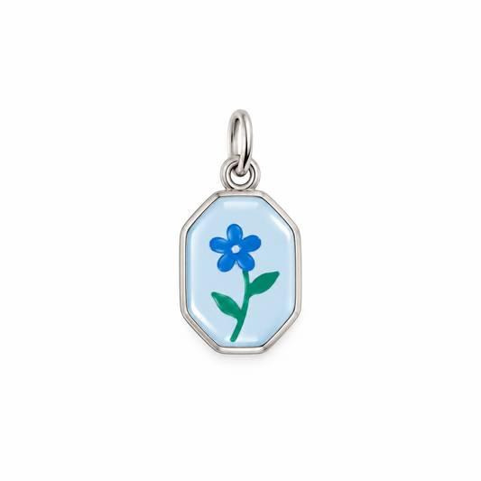CN ESAGONO AZZURRO CON FIORE