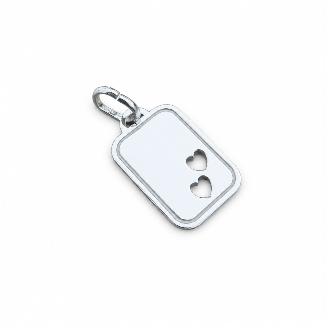 CN TARGA RETTANGOLARE 2 CUORI 1,7X1,2 CM
