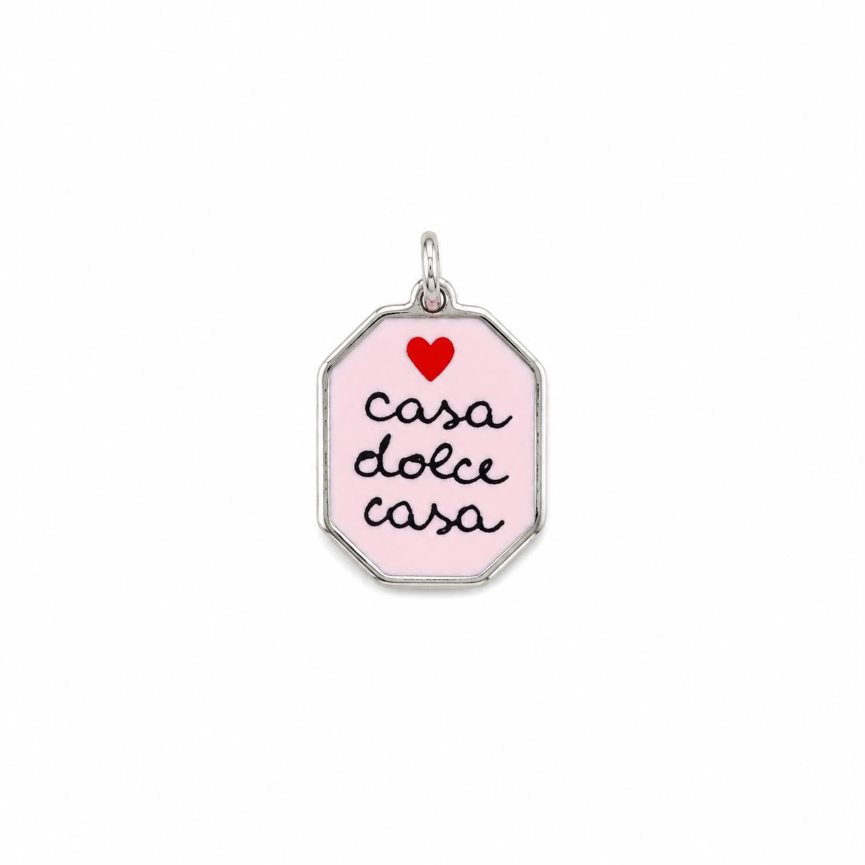 CN ESAGONO SCRITTA CASA DOLCE CASA SFONDO ROSA CON CUORE