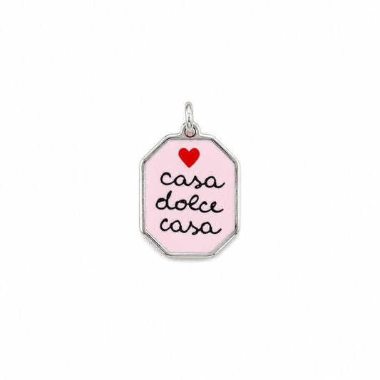 CN ESAGONO SCRITTA CASA DOLCE CASA SFONDO ROSA CON CUORE