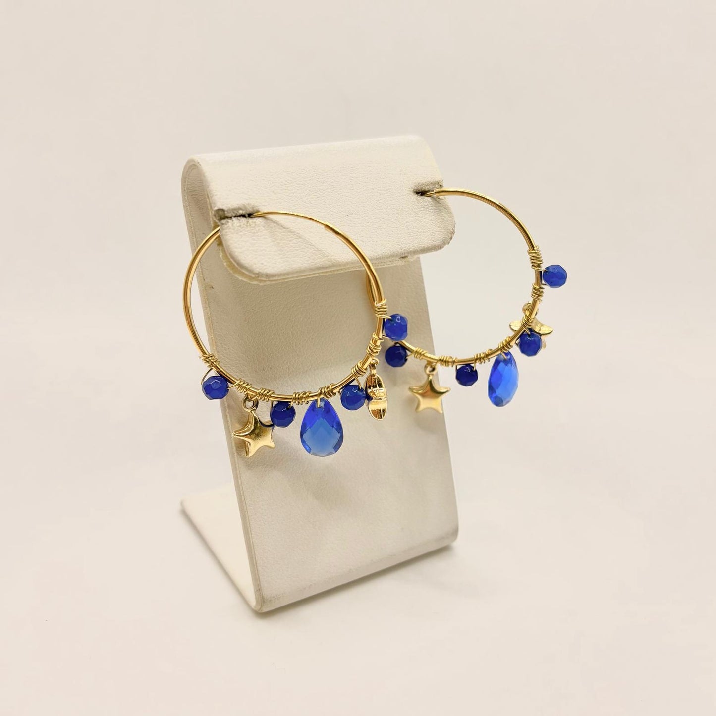 OR CERCHIO 3,1 CM PIETRE BLU E STELLE