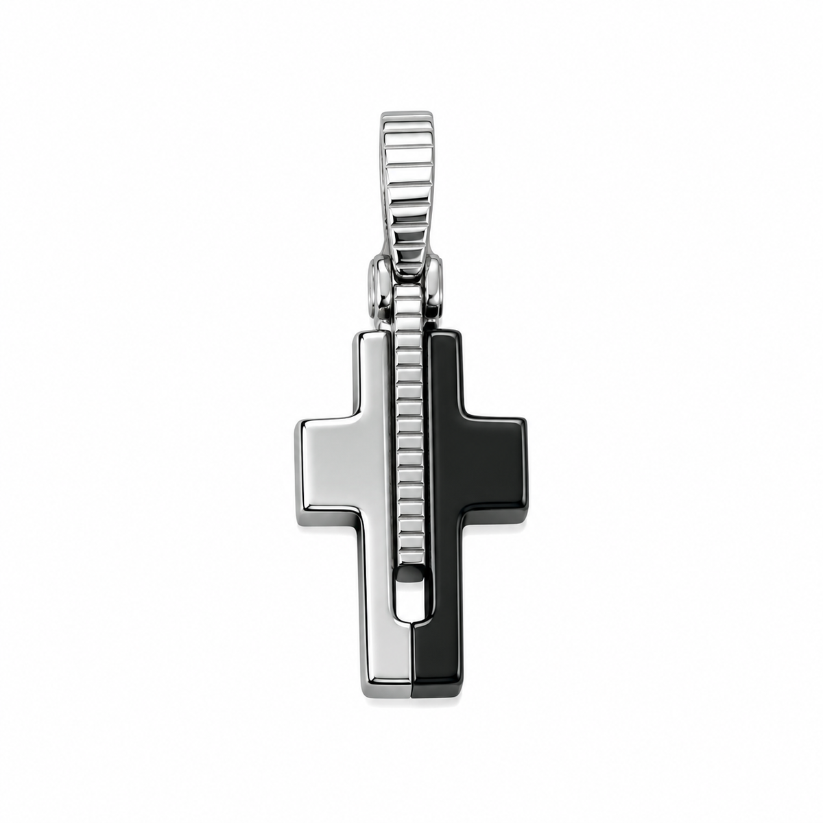 CROCE IN ARGENTO E CERAMICA HIGT TECK