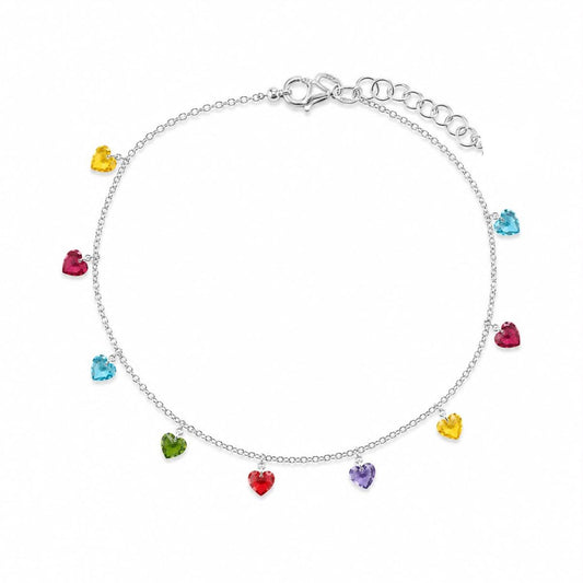 CAVIGLIERA CUORI PENDENTI E LUCCIOLE COLORATE