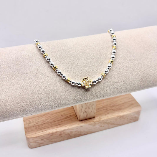 BR PALLINE LISCIE E PEPITE CON QUADRIFOGLIO