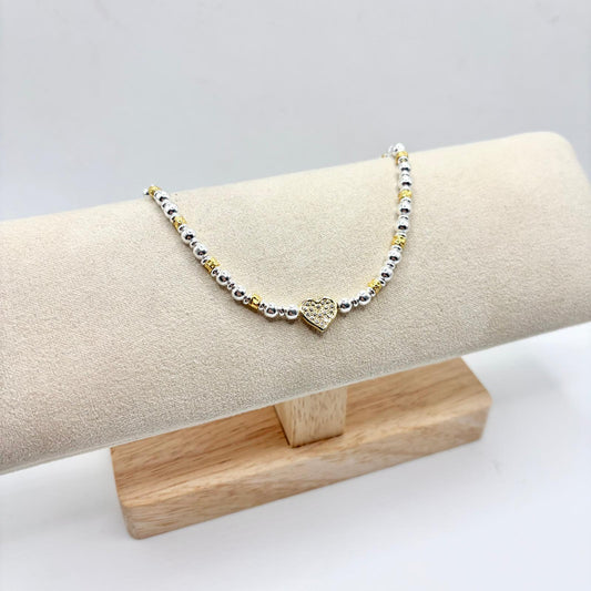 BR PALLINE LISCIE E PEPITE CON CUORE