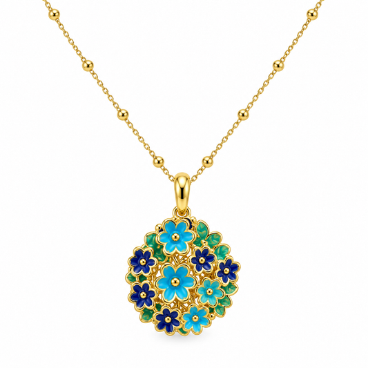 COLLANA CIONDOLO FIORI SMALTO
