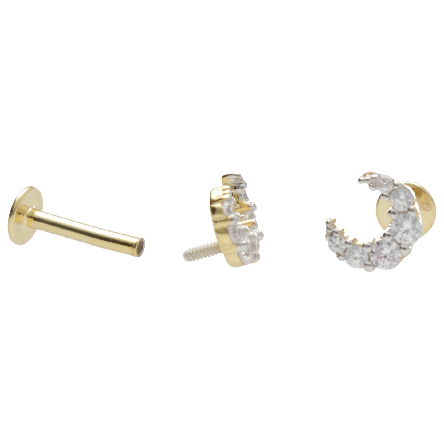 PIERCING LUNA ZIRC CH VITE PIATTA