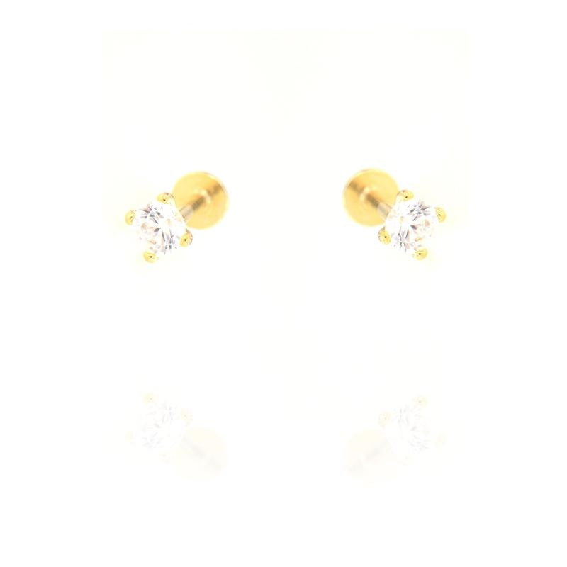 PIERCING PUNTO LUCE 3 MM CHIUSURA A VITE PIATTA