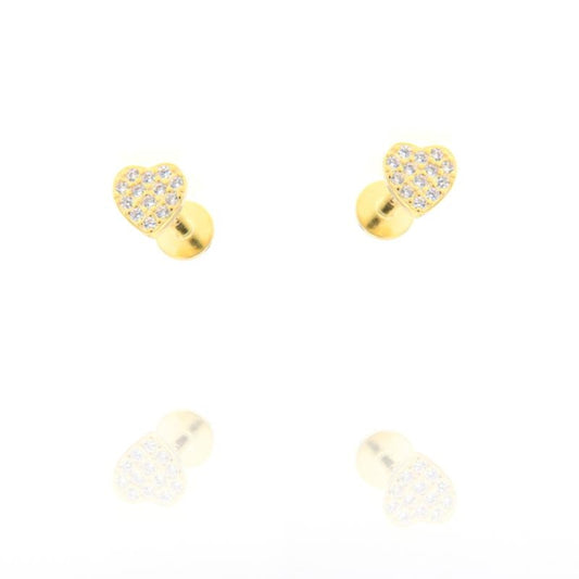 PIERCING CUORE ZIRC CHIUSURA A VITE PIATTA