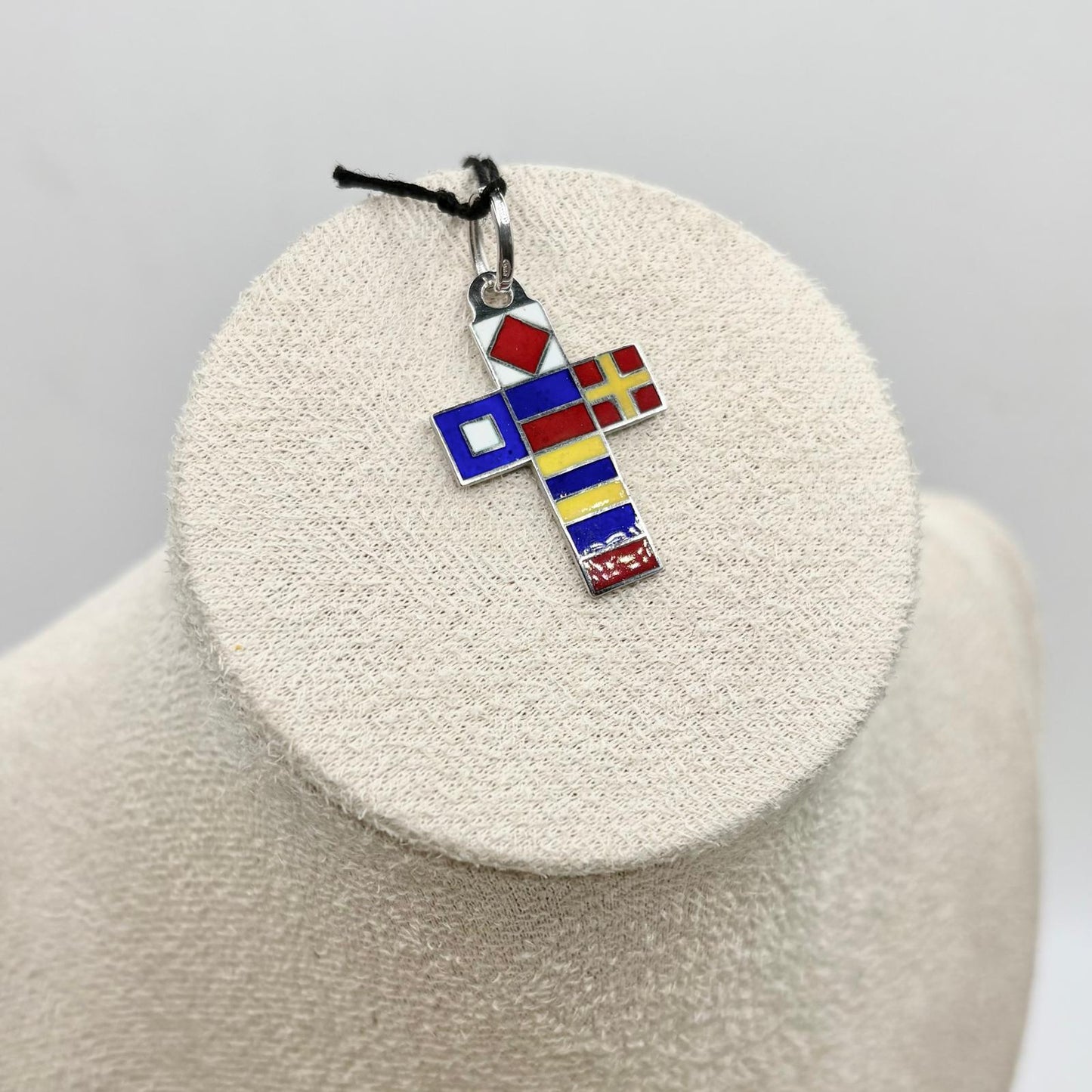 CROCE SMALTO IN ARGENTO