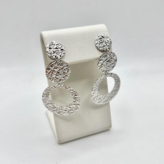 OR TRE CERCHI PENDENTI SATINATI