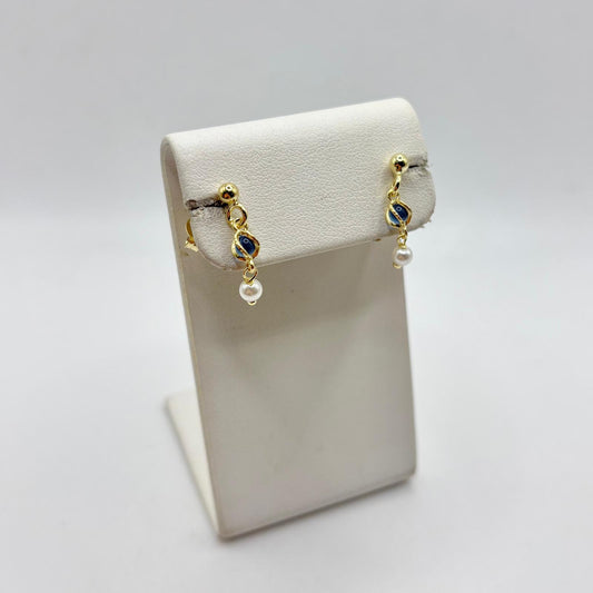 ORP CON PERLINA E PIETRA COLORATA INCASTONATA