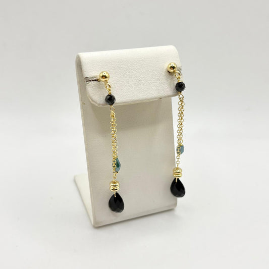 OPN DUE FILI PIETRE PENDENTI BLU E NERE