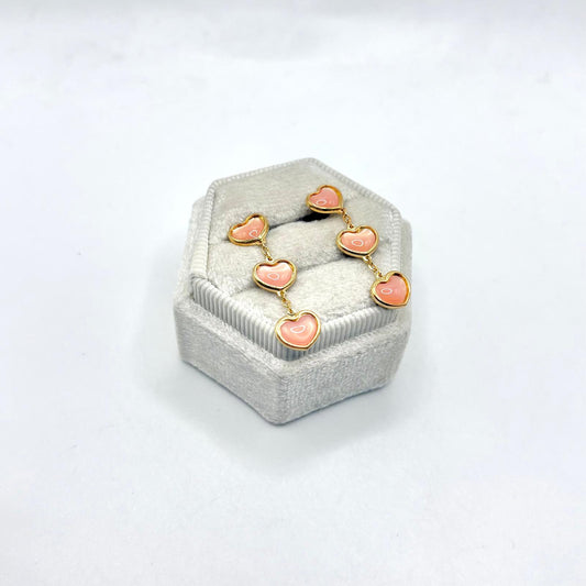 OPN 3 CUORI ROSA SMALTO BOMBATO