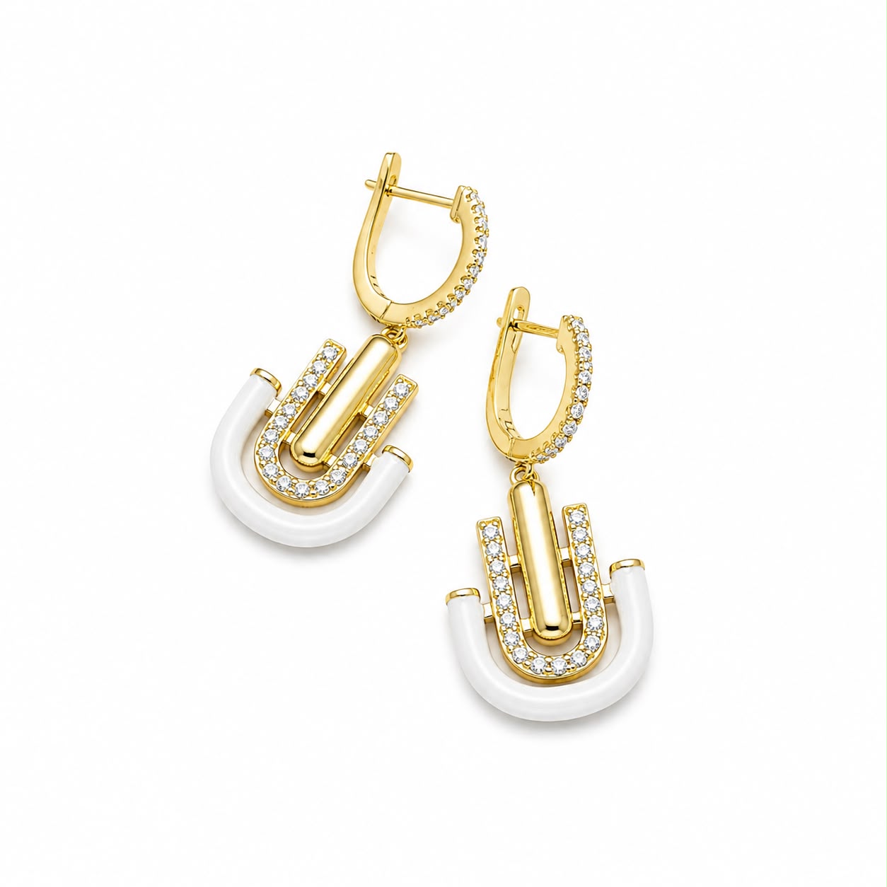 OPN BRONZO SMALTO BIANCO E ZIRCONI