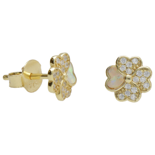 OR QUADRIFOGLIO ZIRC E OPALE