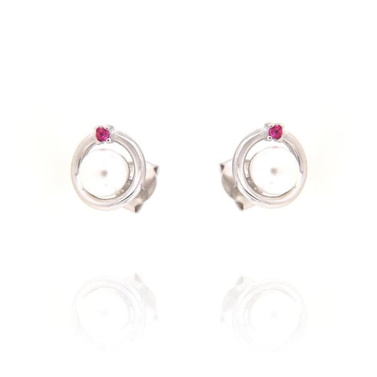 OR CON PERLA E ZIRCONE COLORATO