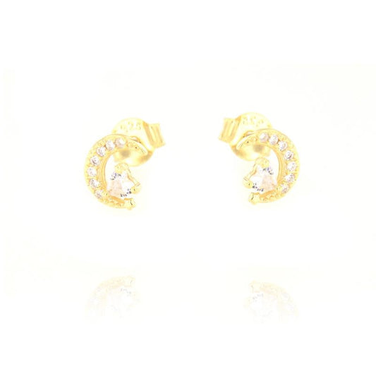 OR LUNA ZIRCONI E CUORE PIETRA