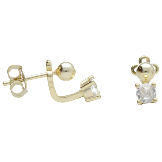 OR EAR JACKET PALLINA LISCIA E ZIRCONE