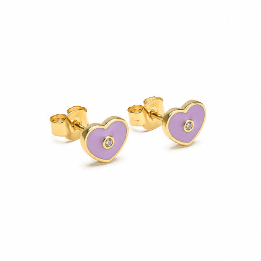 OR CUORE MADREPERLA LILLA CON ZIRCONE