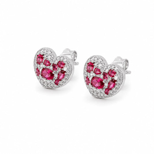 OR BRONZO CUORE ZIRC E PT COLORATE