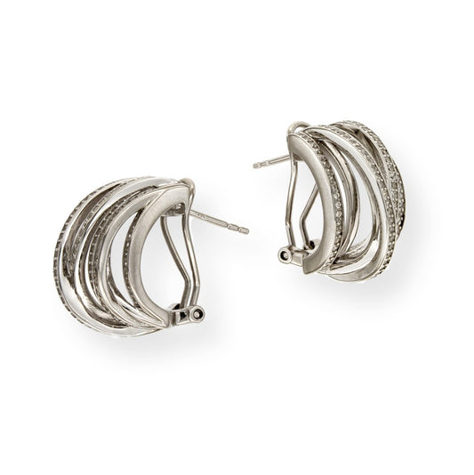 OR CLIP CON PERNO CON FILI ZIRCONI  E LISCI