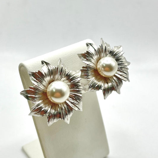 OR CLIP CON PERNO FIORE E PERLA