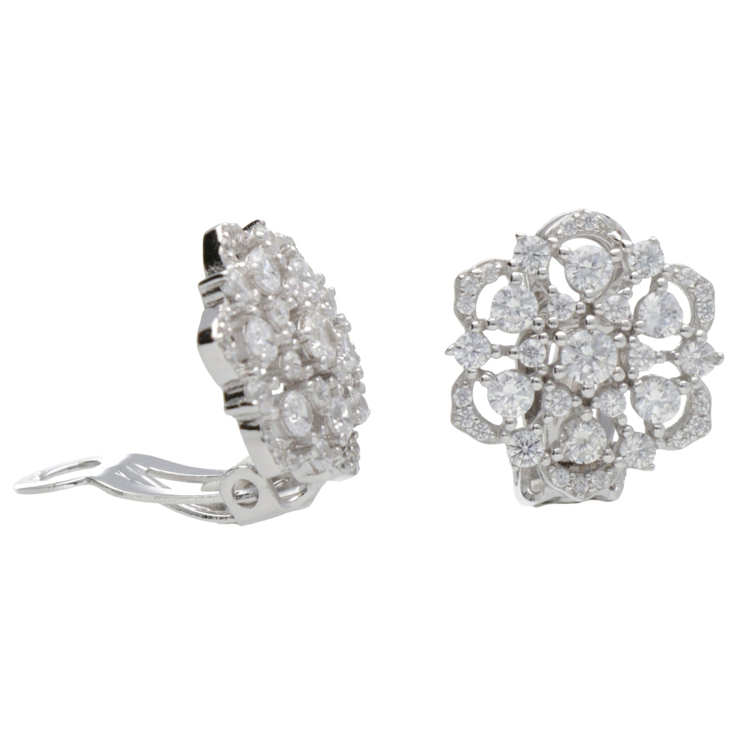 OR CLIP SENZA PERNO FIORE ZIRCONI