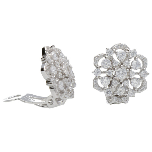 OR CLIP WITHOUT PIN FLOWER ZIRCONIA