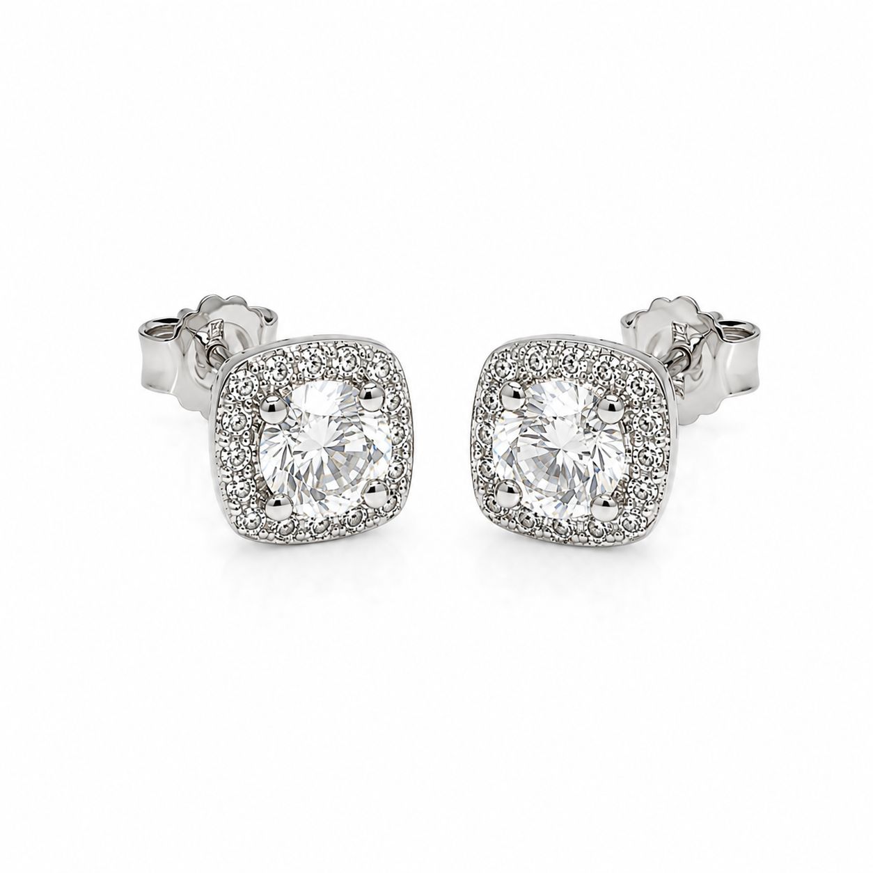 OR MOISSANITE PUNTO LUCE QUADRATO CON ZIRCONI 5 MM