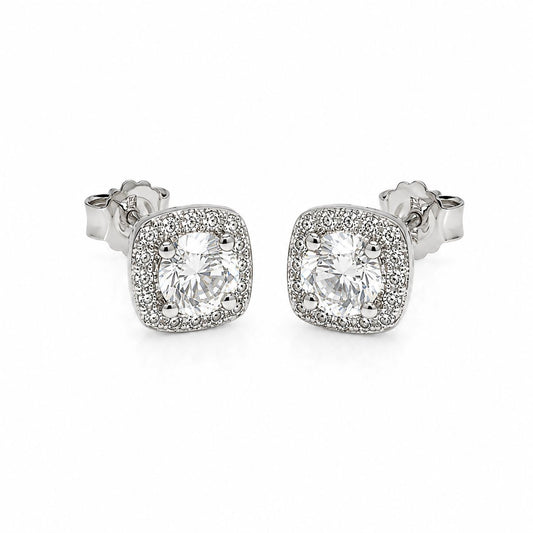 OR MOISSANITE PUNTO LUCE QUADRATO CON ZIRCONI 5 MM