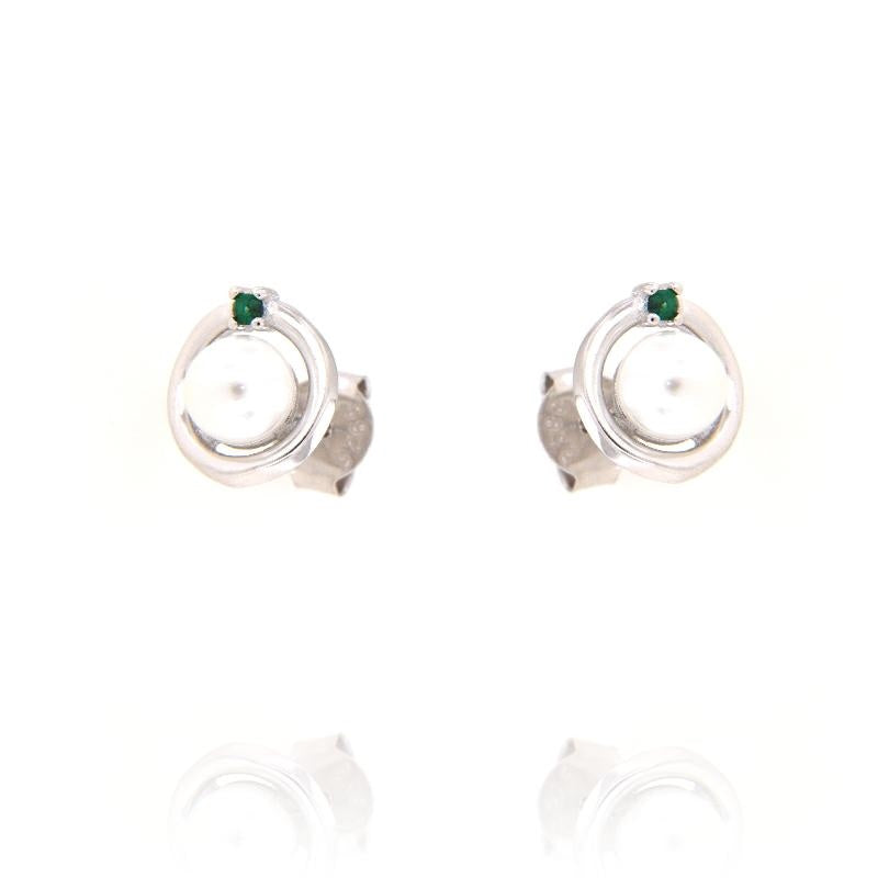 OR CON PERLA E ZIRCONE COLORATO