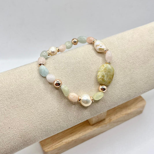 BR ELASTICO PERLE E PIETRE PASTELLO