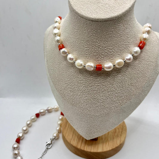 CL LUNGA  STONE PERLE E CORALLO