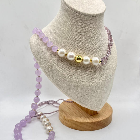 CL STONE FILI PERLINE + PERLE E PALLINE LILLA