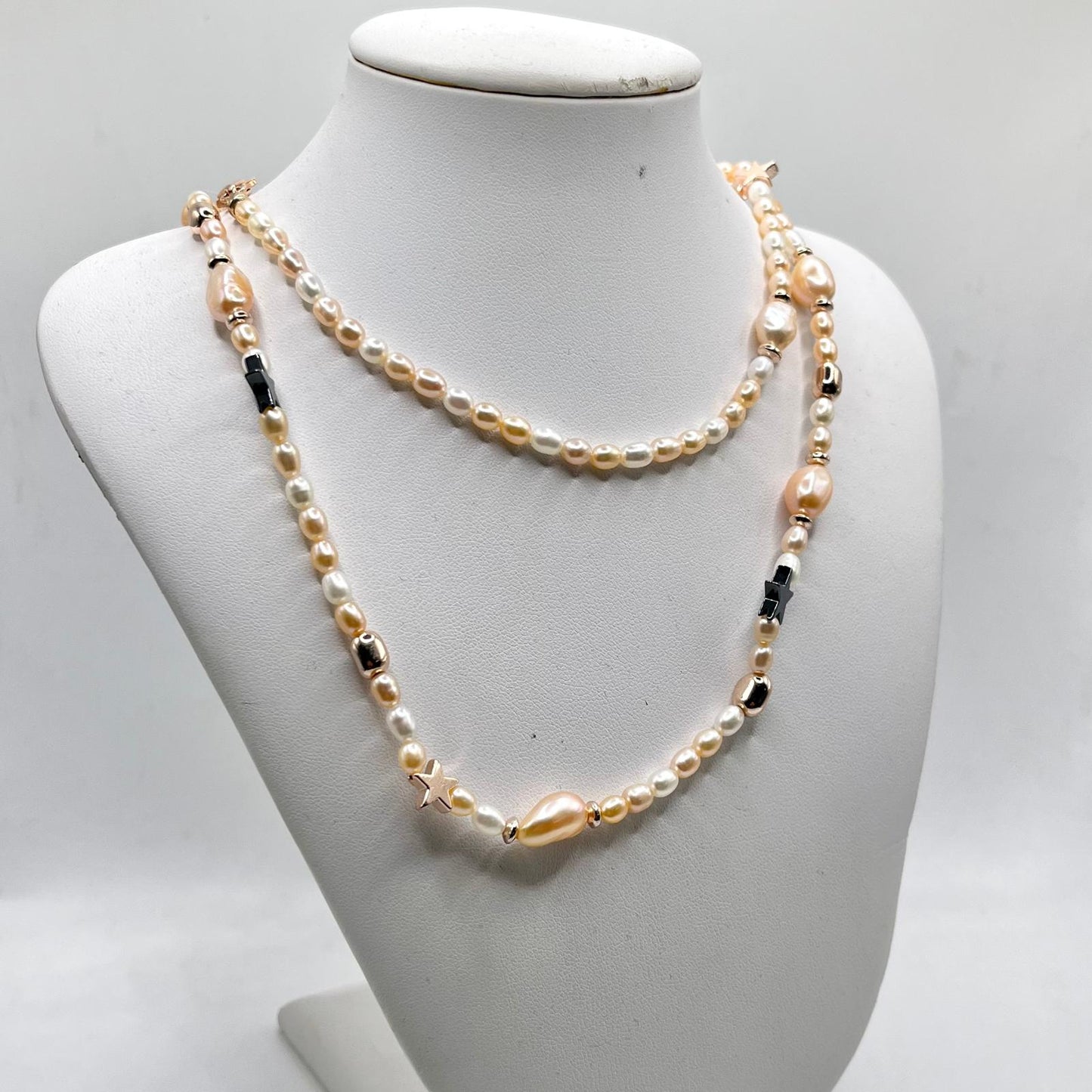 CL LUNGA PERLE E STELLE NERE