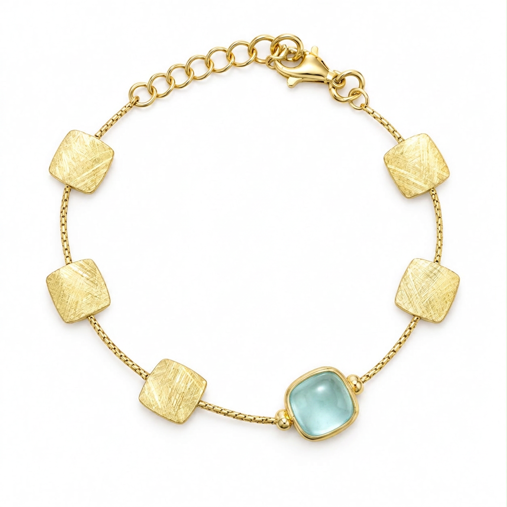 Bracciale con pietra acquamarina