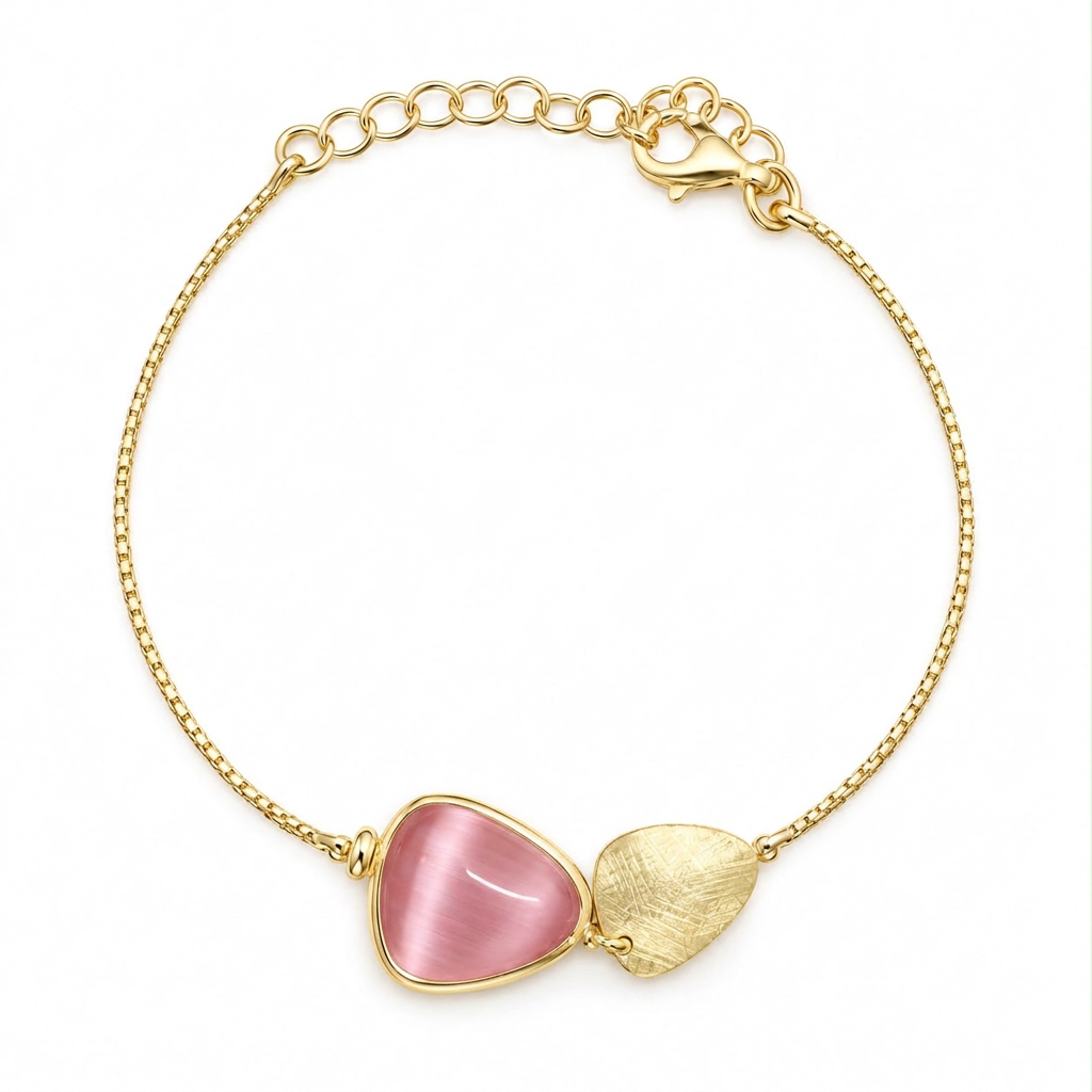 Bracciale con pietra rosa