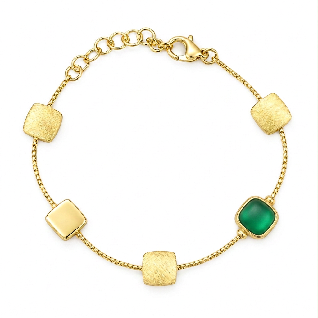 Bracciale con pietra verde più opaca
