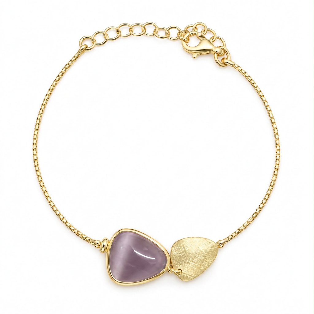 Bracciale con pietra violacea