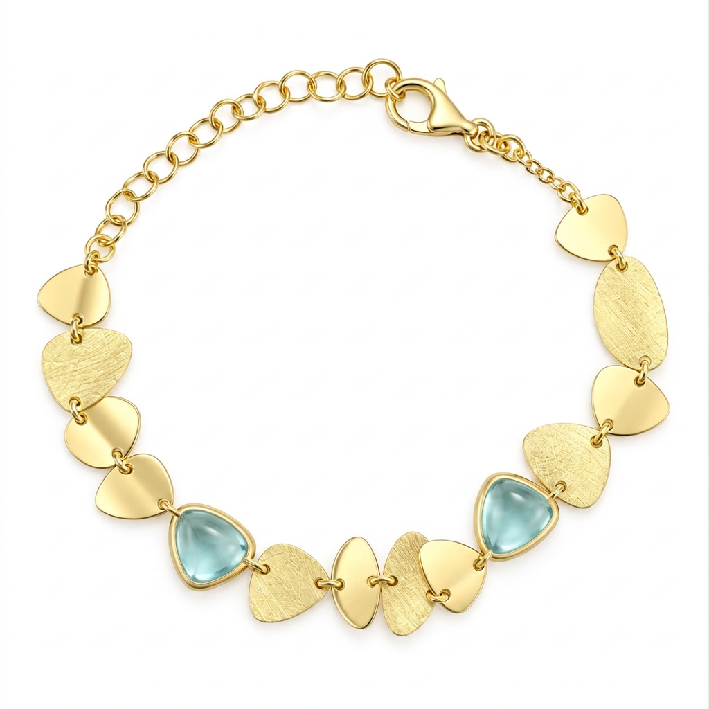 Bracciale con pietre acquamarina