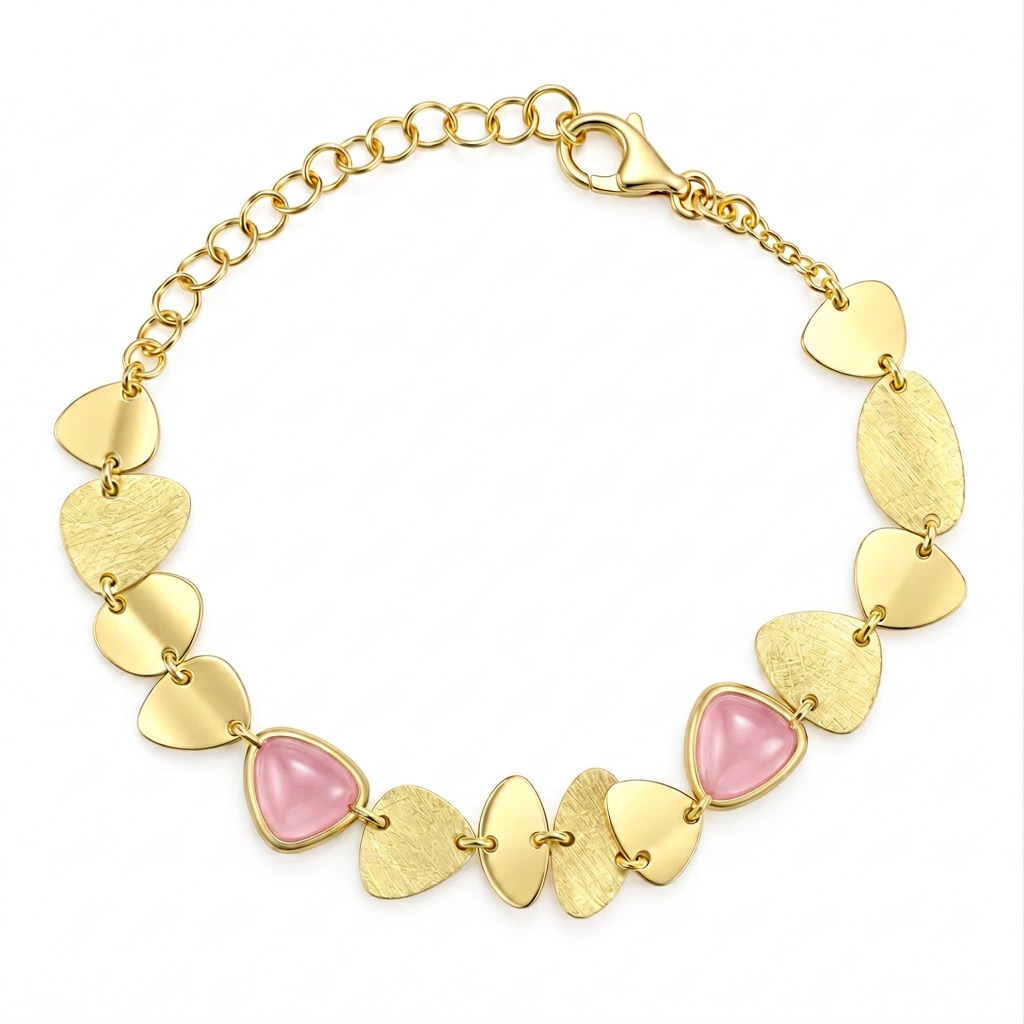Bracciale con pietre rosa leggermente più acceso