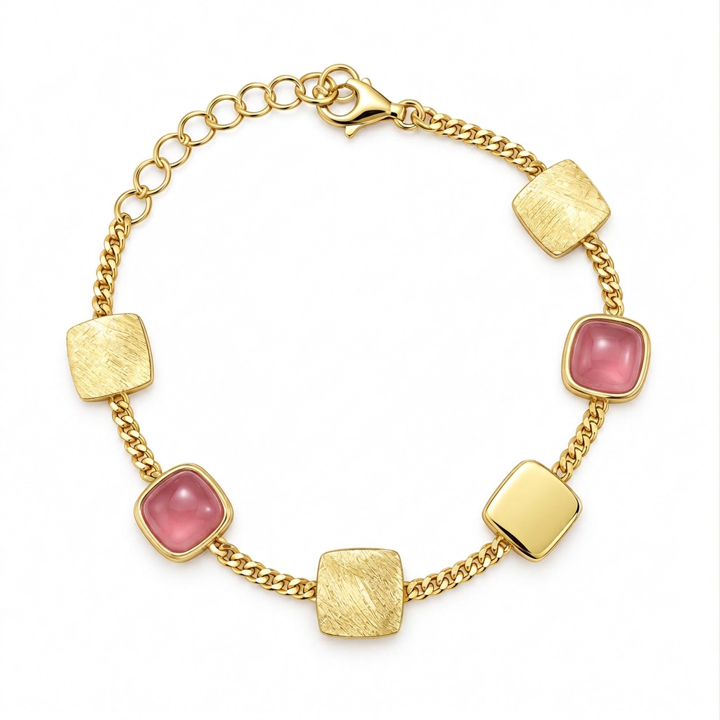 Bracciale con pietre rosacee