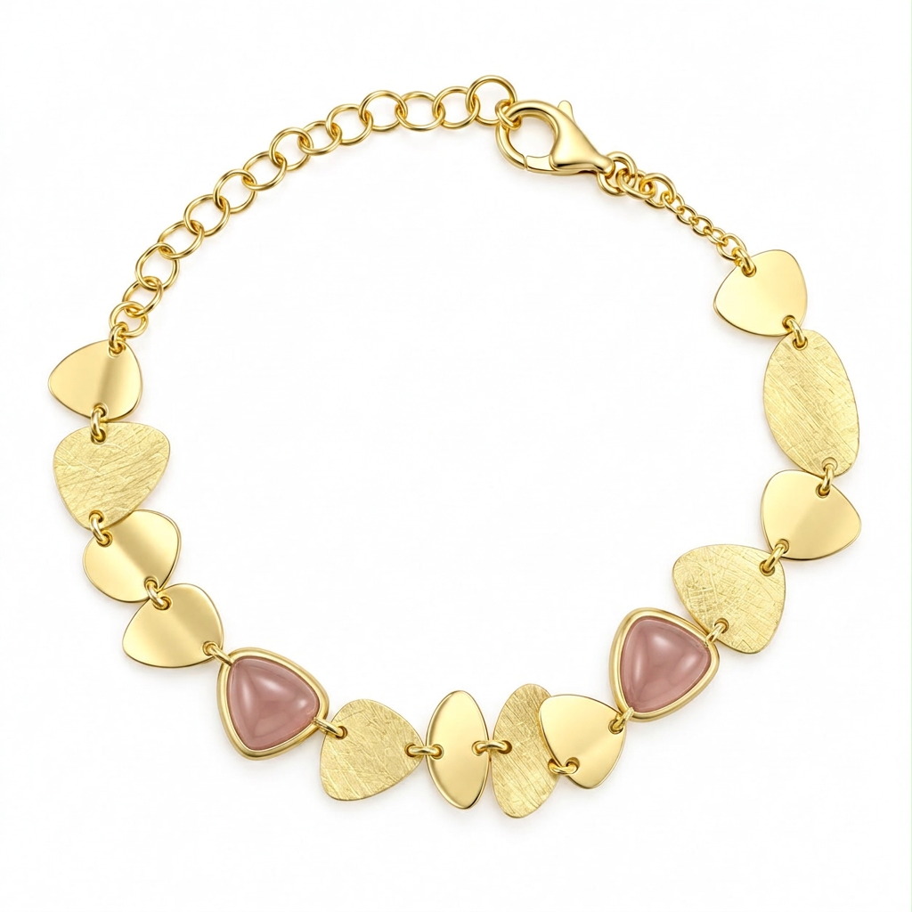 Bracciale con pietre rosacee