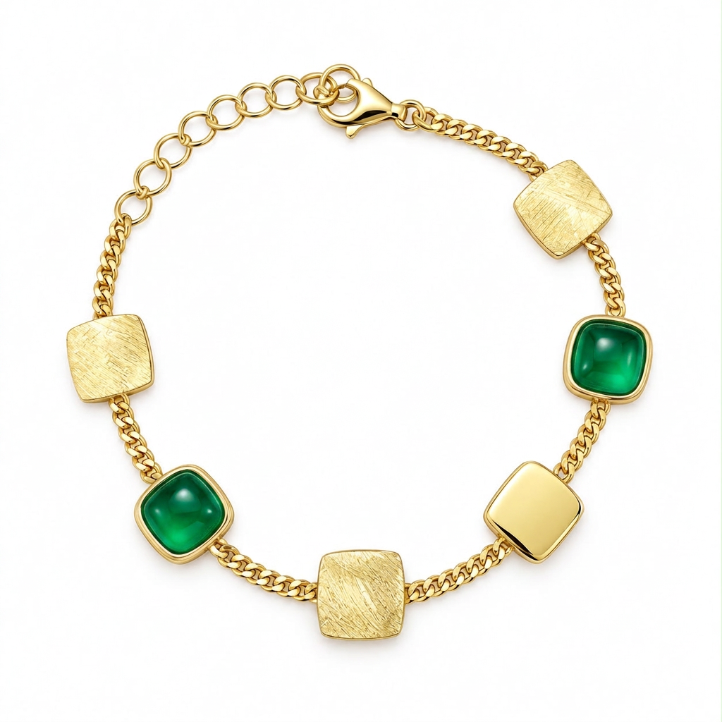 Bracciale con pietre verdi